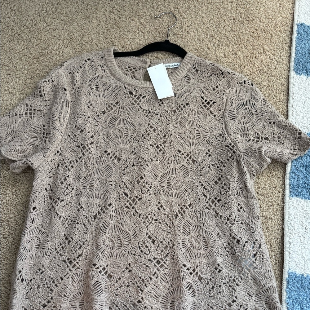 Abercrombie & Fitch Beige Lace Blouse